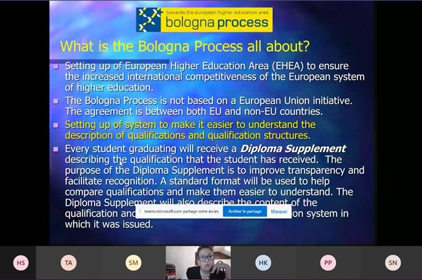 Training on Learning Outcomes and Bologna Process on Nov 16-17 2021